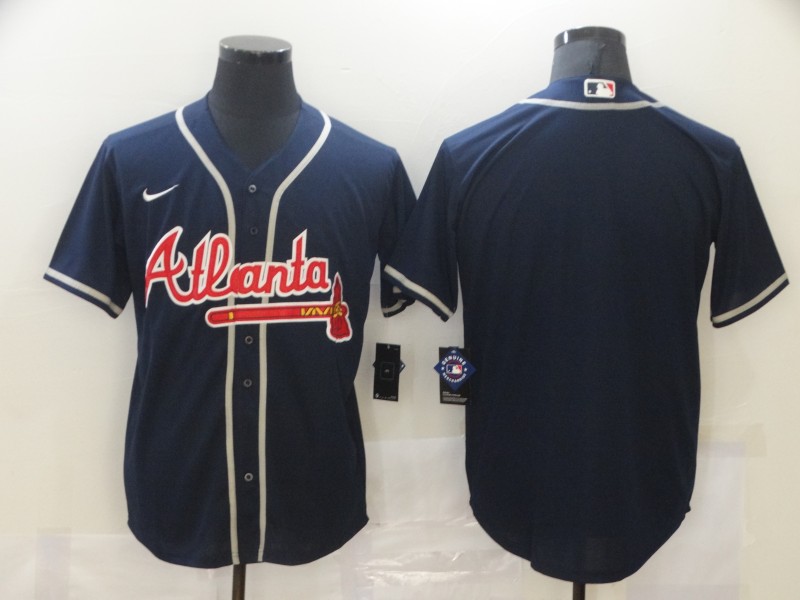 Men's Atlanta Braves Navy Blank Jersey